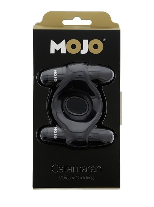 Чёрное эрекционное кольцо с 2 виброэлементами MOJO CATAMARAN - Seven Creations - в Тюмени купить с доставкой