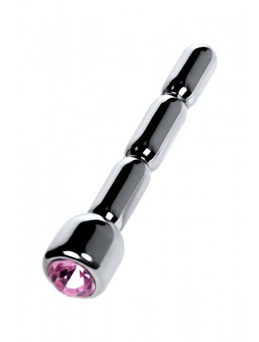 Серебристый уретральный плаг со стразом - 7 см. - ToyFa - купить с доставкой в Тюмени