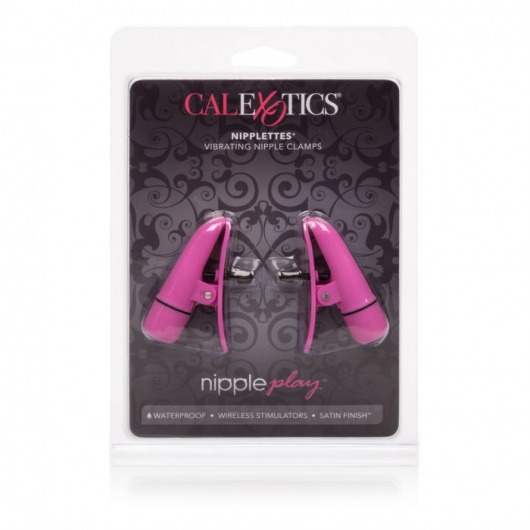 Розовые зажимы на соски с вибрацией Nipple Play Nipplettes - California Exotic Novelties - купить с доставкой в Тюмени