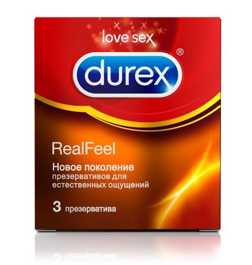 Презервативы Durex RealFeel для естественных ощущений - 3 шт. - Durex - купить с доставкой в Тюмени