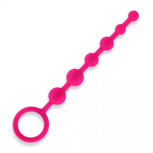 Розовая анальная цепочка из 6 шариков - 21 см. - Erotic Fantasy