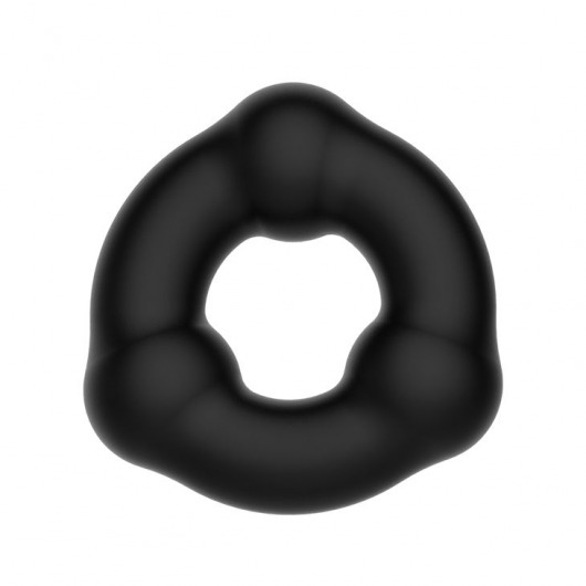 Черное эрекционное кольцо с 3 шариками - Baile - в Тюмени купить с доставкой