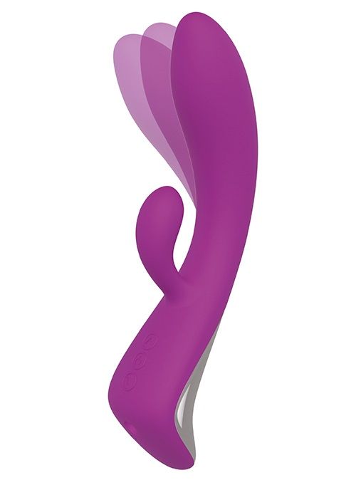 Фиолетовый вибратор с клиторальным отростком ROCKING BUNNY - Dream Toys