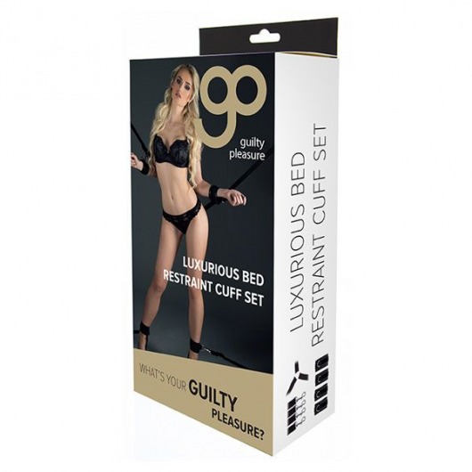 Комплект наручников и поножей LUXURIOUS BED RESTRAINT CUFF SET - Blush Novelties - купить с доставкой в Тюмени