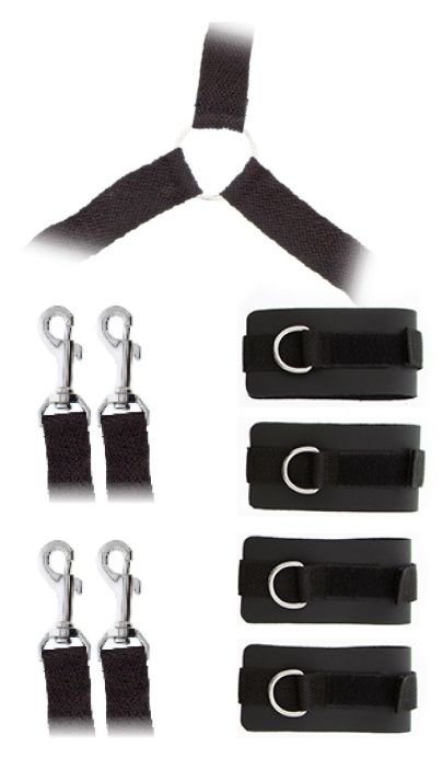 Комплект наручников и поножей LUXURIOUS BED RESTRAINT CUFF SET - Blush Novelties - купить с доставкой в Тюмени