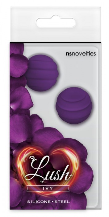 Фиолетовые стальные вагинальные шарики с силиконовым покрытием - NS Novelties