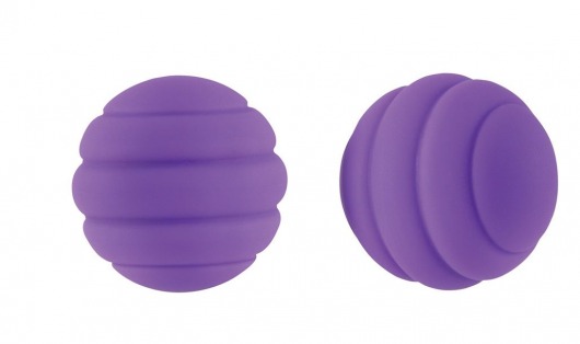 Фиолетовые стальные вагинальные шарики с силиконовым покрытием - NS Novelties