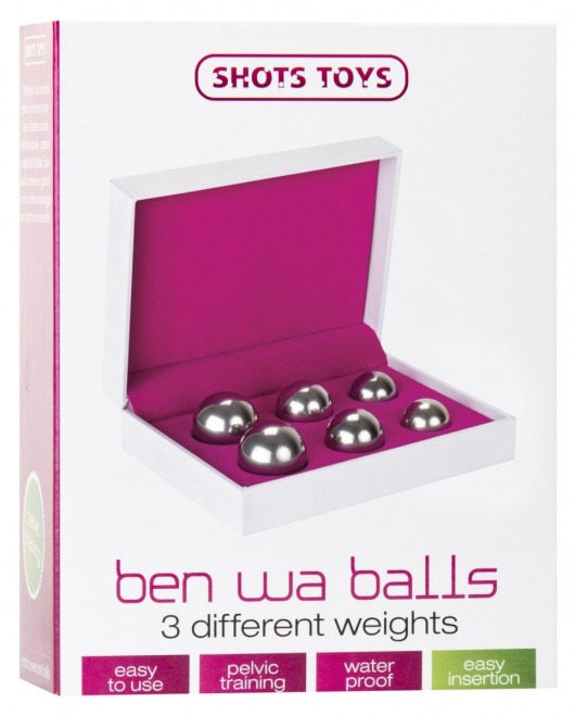Набор из 6 серебристых вагинальных шариков Ben Wa Balls Set - Shots Media BV