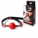 Красно-черный кляп-шарик с колечком на ремешке - Bior toys - купить с доставкой в Тюмени