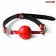 Красно-черный кляп-шарик с колечком на ремешке - Bior toys - купить с доставкой в Тюмени