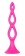 Розовая анальная елочка Silicone Triple Probe - 14,5 см. - California Exotic Novelties