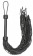 Черная многохвостая плетеная плеть Leather Suede Barbed Wired Flogger - 76 см. - Shots Media BV - купить с доставкой в Тюмени