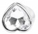 Серебристая анальная пробка Love Heart Diamond Plug с прозрачным кристаллом - 9,4 см. - Shots Media BV - купить с доставкой в Тюмени