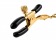 Чёрные с золотом зажимы на соски Gold Chain Nipple Clamps - Pipedream - купить с доставкой в Тюмени