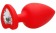 Красная анальная пробка с прозрачным стразом Extra Large Diamond Heart Butt Plug - 9,5 см. - Shots Media BV - купить с доставкой в Тюмени
