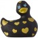 Черный вибратор-уточка I Rub My Duckie 2.0 Romance с золотистым принтом - Big Teaze Toys - купить с доставкой в Тюмени