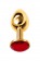 Малая золотистая анальная втулка с красным кристаллом - 6 см. - ToyFa - купить с доставкой в Тюмени