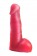 Розовая гелевая насадка с мошонкой для страпона - 17,8 см. - LOVETOY (А-Полимер) - купить с доставкой в Тюмени