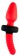 Красный двусторонний анальный вибратор - 22 см. - ToyFa