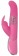 Розовый вибратор Smile Pearl Bunny с загнутой головкой и клиторальным зайчиком - 26 см. - Orion