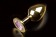 Большая золотая анальная пробка с закругленным кончиком и розовым кристаллом - 9 см. - Пикантные штучки - купить с доставкой в Тюмени