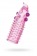 Гелевая розовая насадка с шариками, шипами и усиком - 11 см. - Toyfa Basic - в Тюмени купить с доставкой