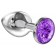 Малая серебристая анальная пробка Diamond Purple Sparkle Small с фиолетовым кристаллом - 7 см. - Lola Games - купить с доставкой в Тюмени