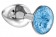 Малая серебристая анальная пробка Diamond Light blue Sparkle Small с голубым кристаллом - 7 см. - Lola Games - купить с доставкой в Тюмени